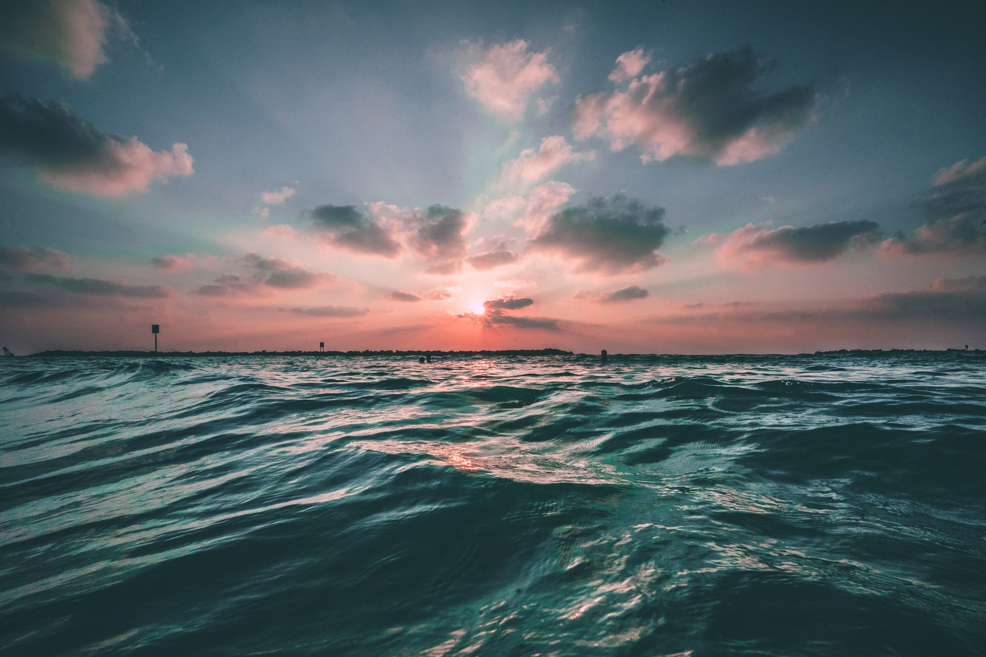 Ocean waves and water