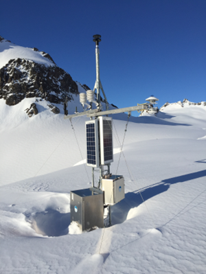 A weather station on Valdez Glacier in Alaska.