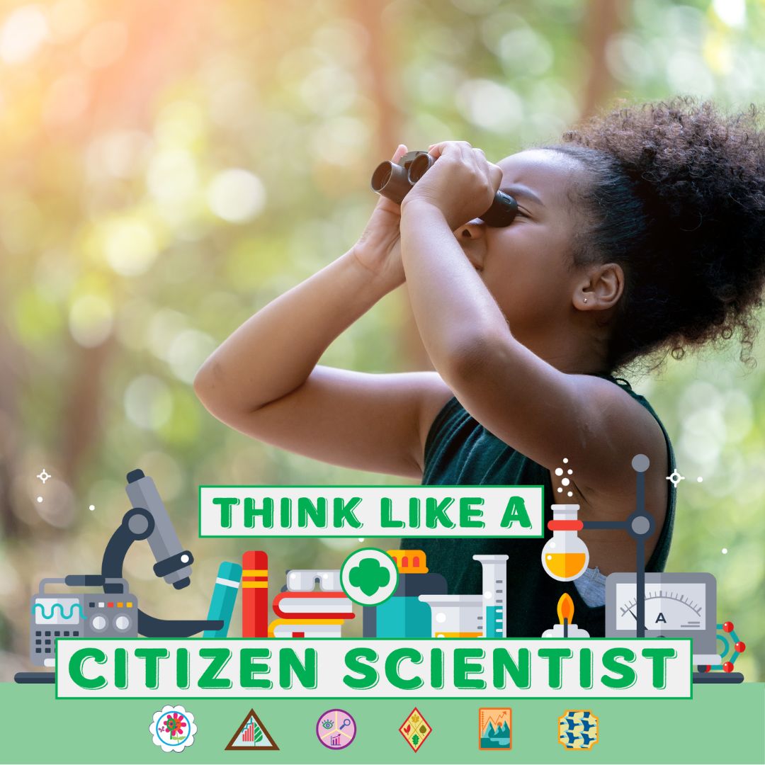 Girl Scout doing citizen science