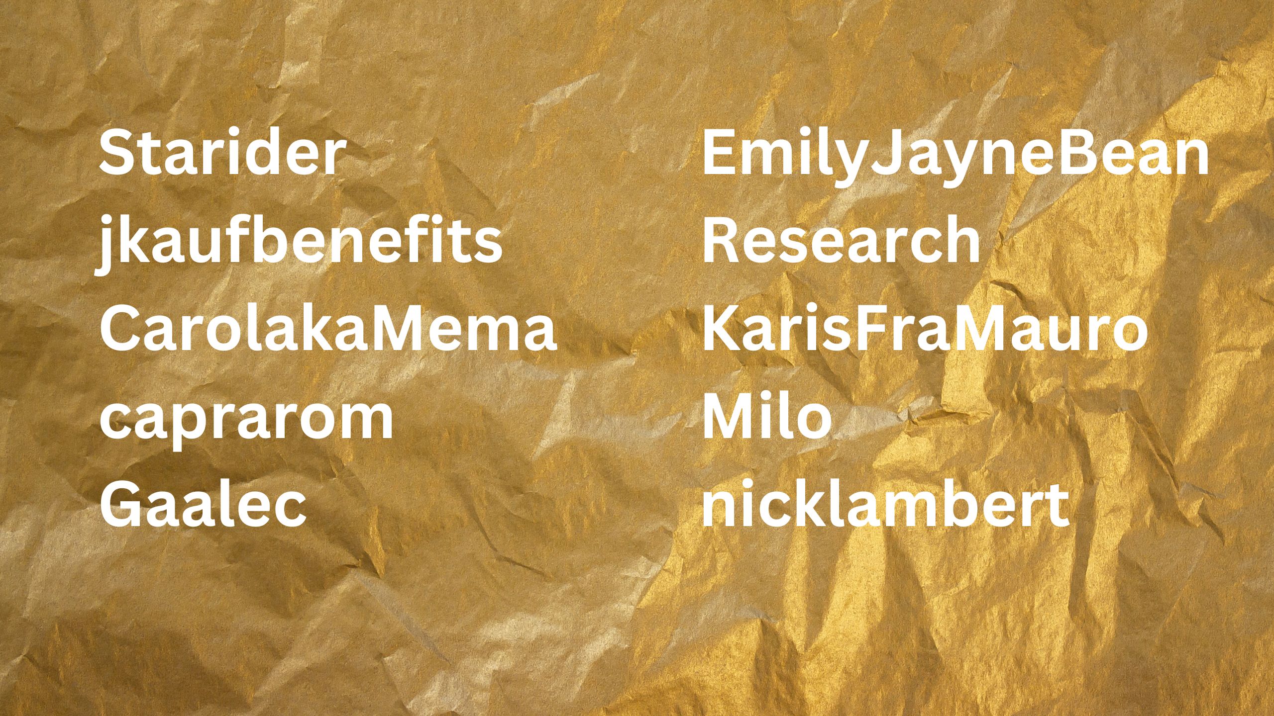 List of the user names of the top ten participants on SciStarter
