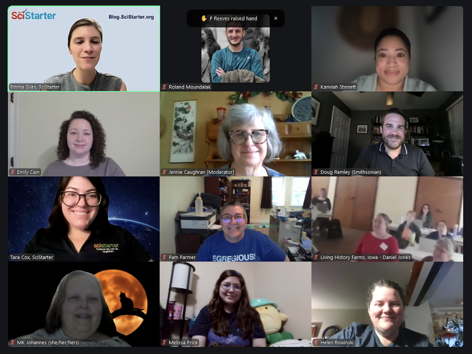 A screenshot of Zoom attendees at the end of the event referenced in the blog