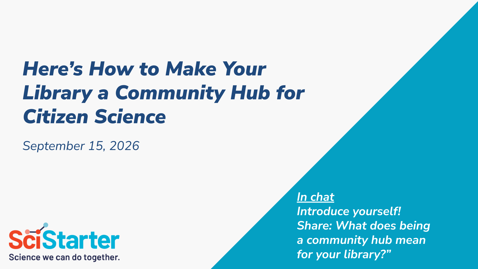 Webinar: Here’s How to Make Your Library a Community Hub for Citizen Science